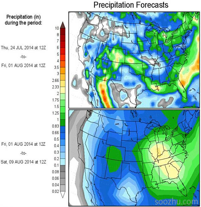 7月25日美国天气预报