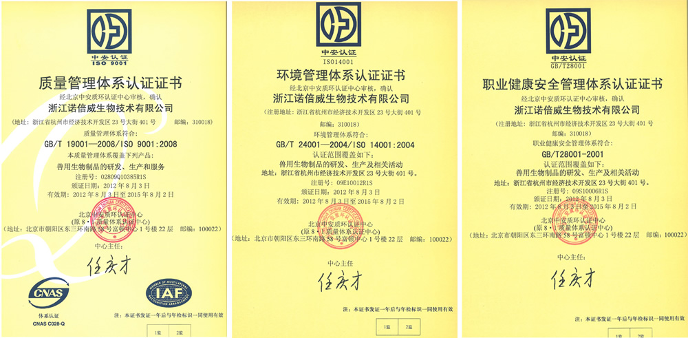 质量管理体系认证证书